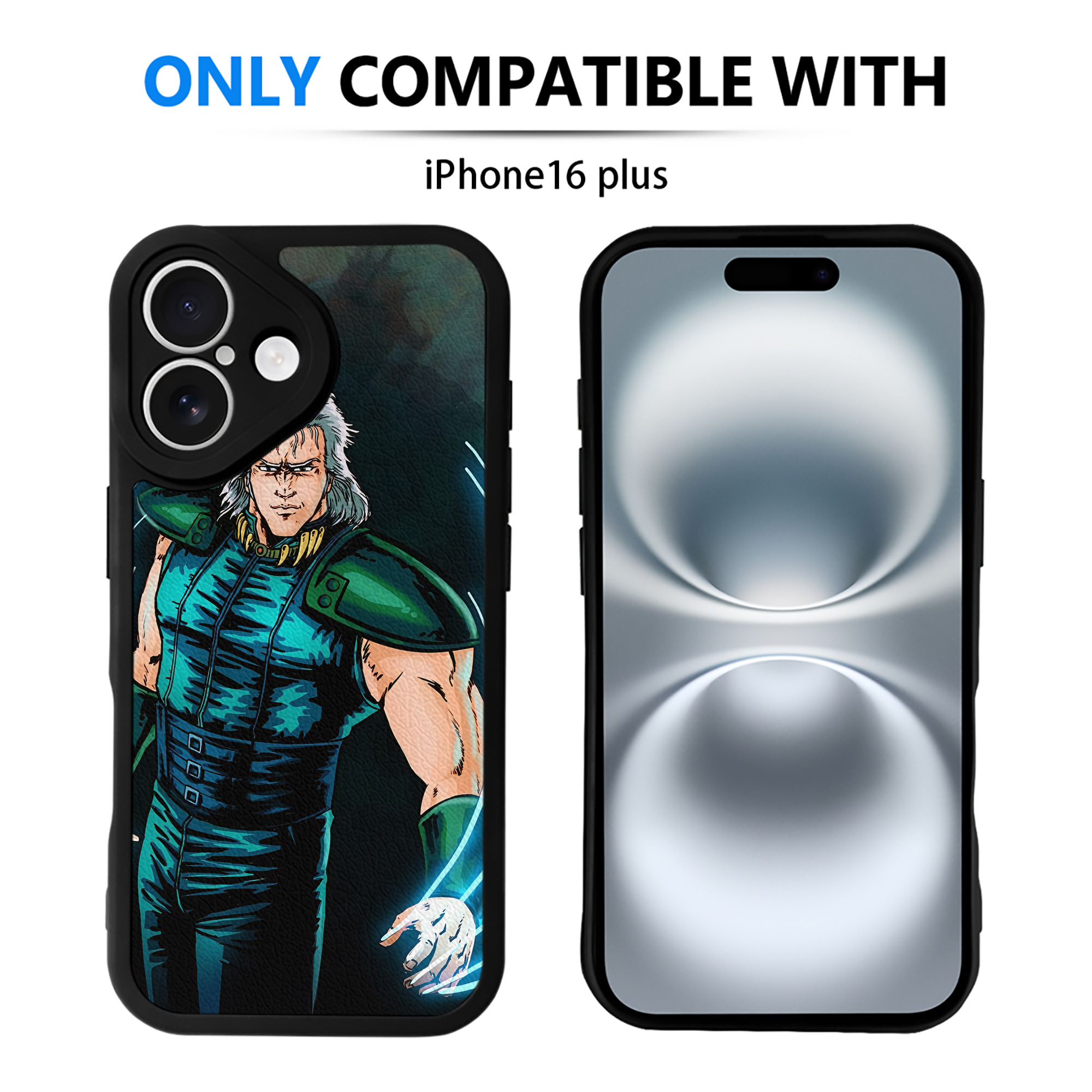 （画像用） 北斗の拳 Fist of the North Star 【iPhone 16シリーズ対応】シリコンスマホケース（レザー調） 材質：シリコン